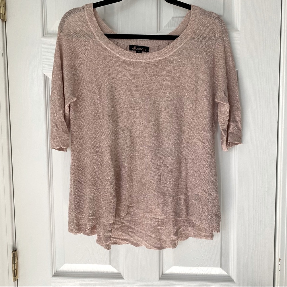 Ella Moss Pleated Knit Top in Pink